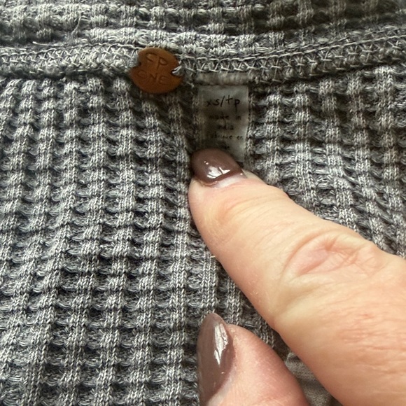 Free People Gray Women's ribbed thermal long sleeve, size xs - Picture 4 of 4